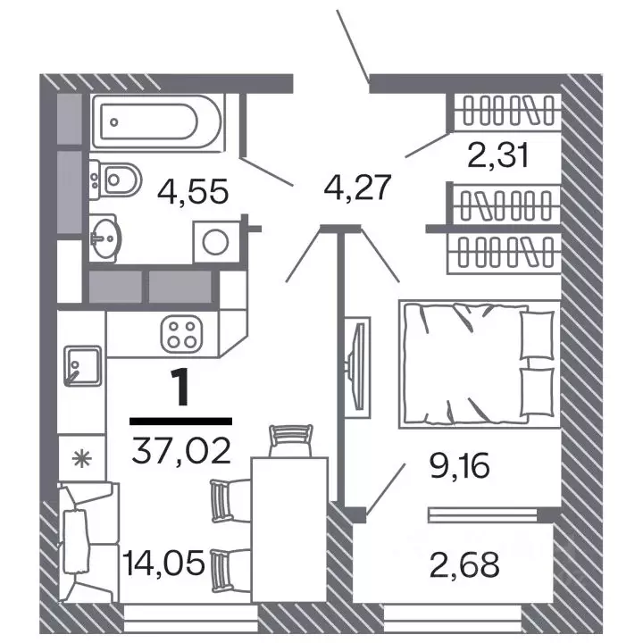1-к кв. Рязанская область, Рязань Петра и Февронии жилой комплекс ... - Фото 1
