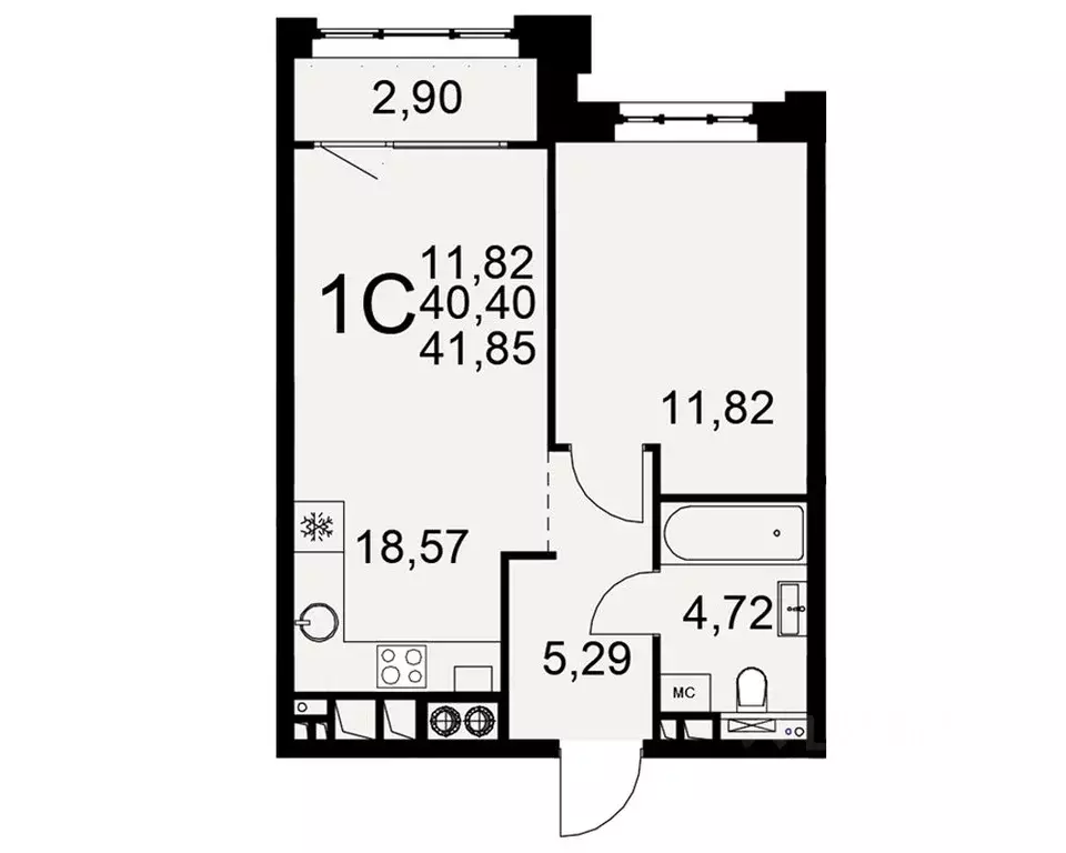 1-к кв. Рязанская область, Рязань Торговый Городок тер., Медиана жилой ... - Фото 1