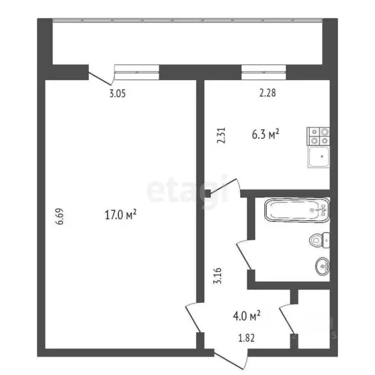 1-к кв. Московская область, Наро-Фоминский городской округ, д. Софьино ... - Фото 2