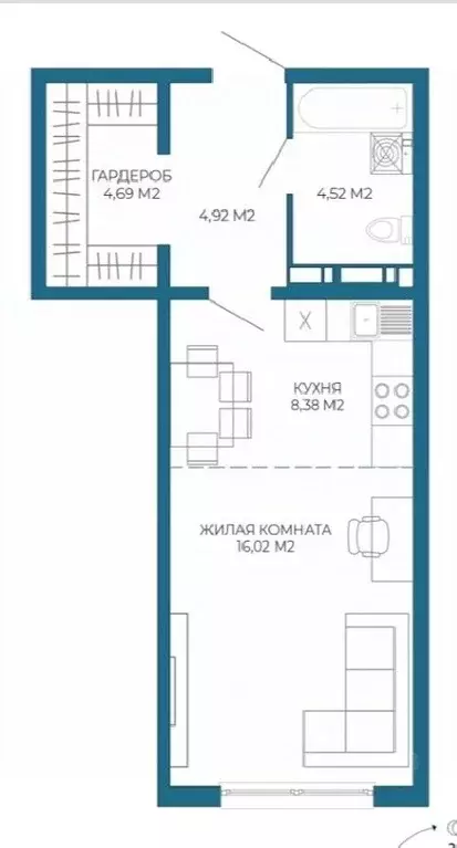1-к кв. Пензенская область, Пенза Чаадаев жилой комплекс (38.53 м) - Фото 1