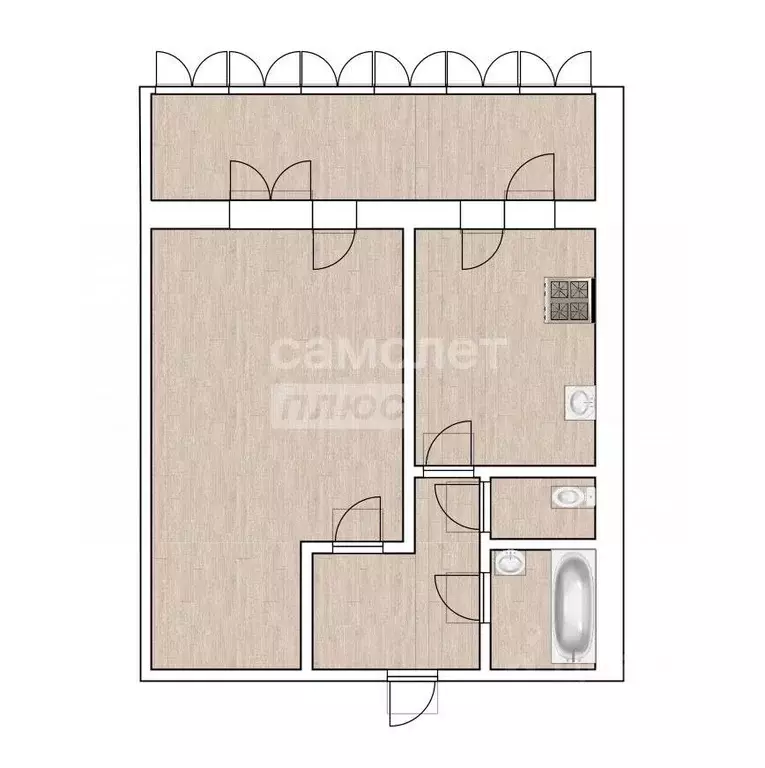 1-к кв. Тюменская область, Тюмень ул. Малыгина, 5 (34.5 м) - Фото 2