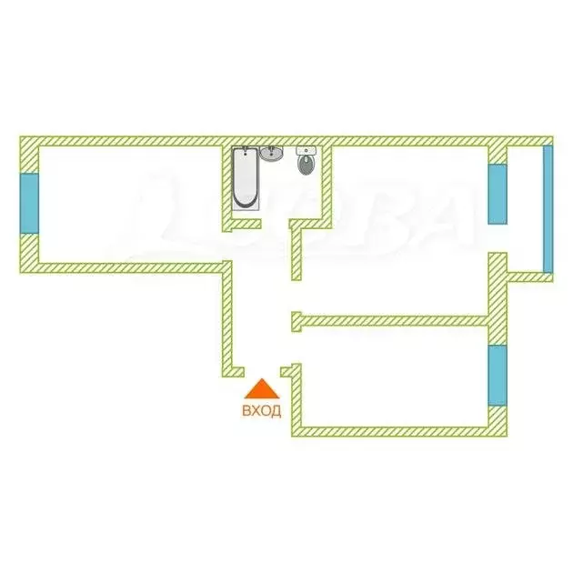 2-комнатная квартира: Тюмень, улица Восстания, 19к3 (62.3 м) - Фото 2