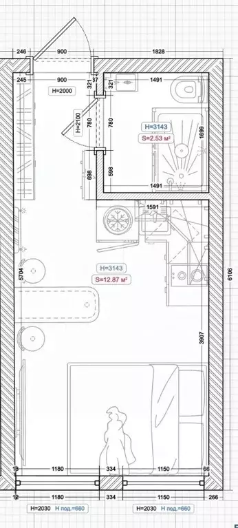 Студия Санкт-Петербург Большая Пушкарская ул., 25а (18.0 м) - Фото 2
