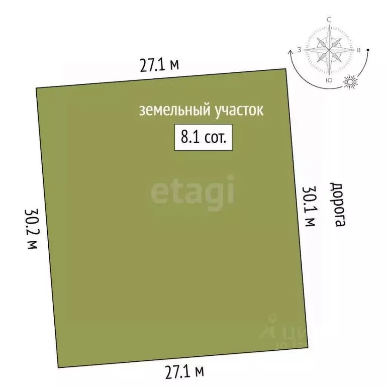 Участок в Крым, Симферопольский район, с. Трудовое ул. Сеутовой (8.08 ... - Фото 2