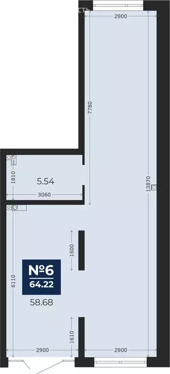 Помещение свободного назначения (64.22 м) - Фото 1