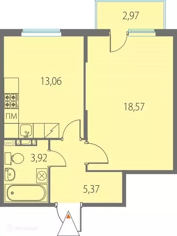 Продаётся 1-к квартира, 40.7 м - Фото 1