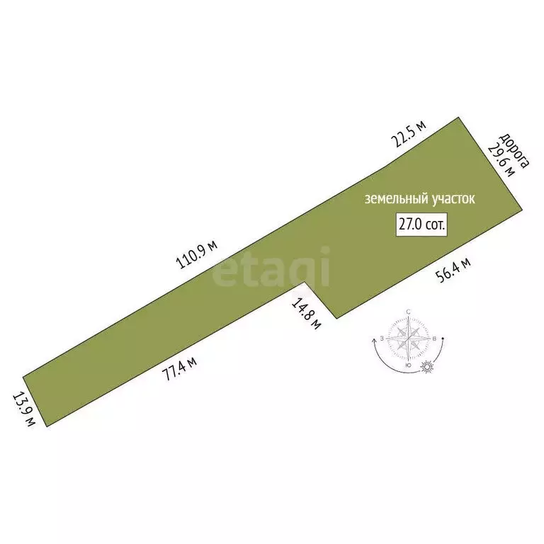 Участок в село Нижний Ольшанец, Нижняя улица (26.96 м) - Фото 0