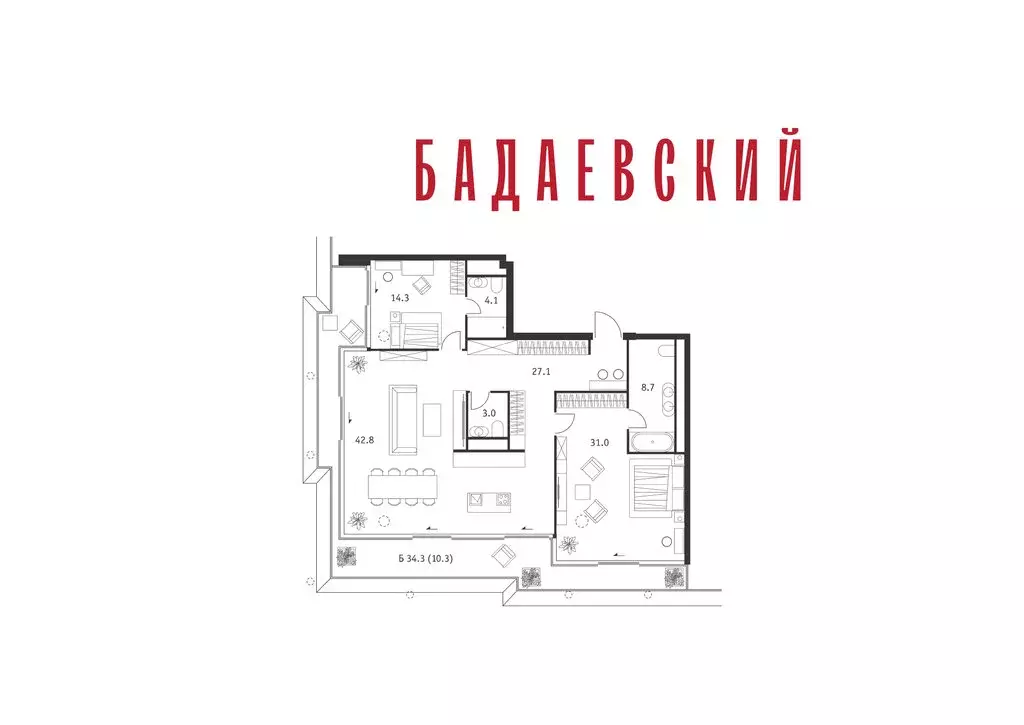 2-комнатная квартира: Москва, Кутузовский проспект, 12/1 (141.3 м) - Фото 2