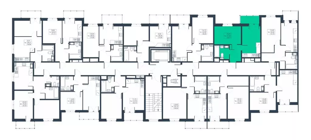 1-комнатная квартира: Коммунар, массив Ижора (33.24 м) - Фото 1