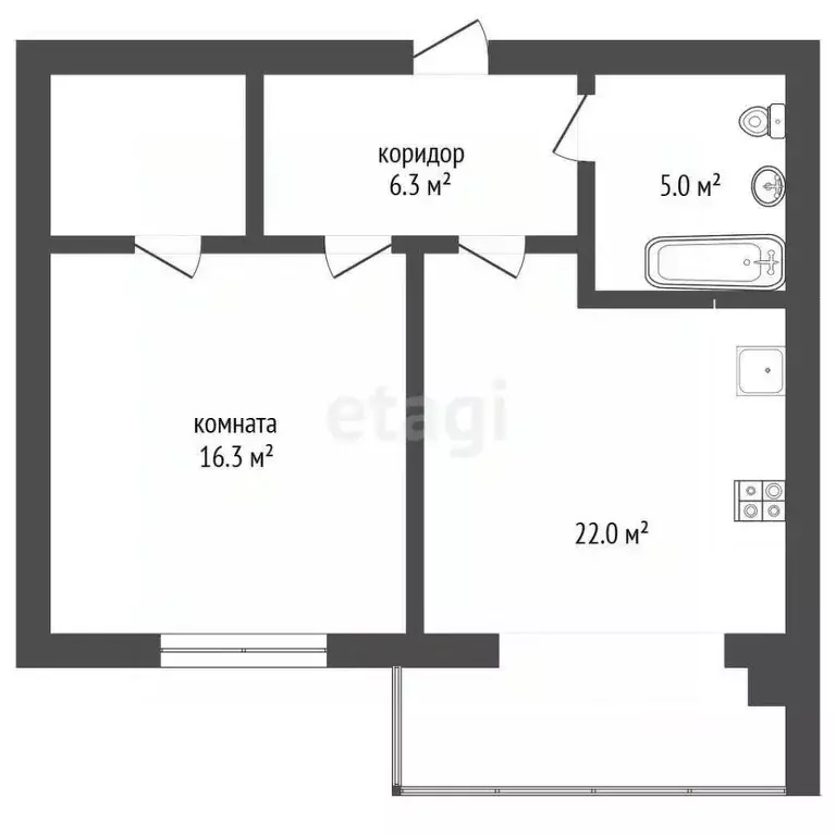 1-к кв. Ставропольский край, Лермонтов ул. Объездная (52.5 м) - Фото 2