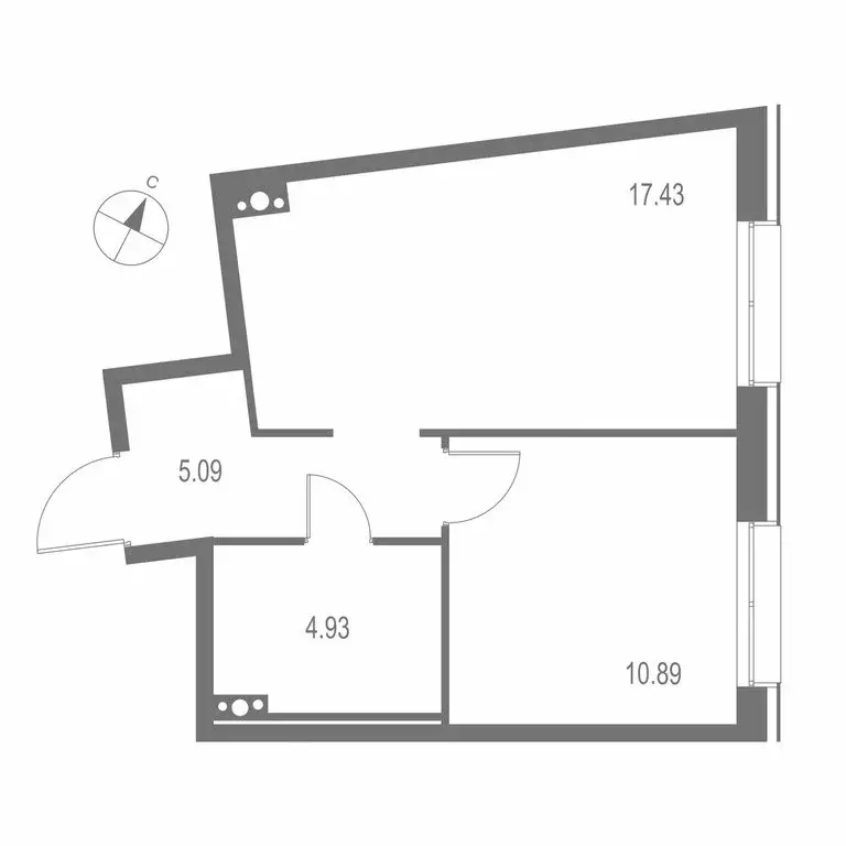 1-комнатная квартира: Санкт-Петербург, Матисов остров (38.34 м) - Фото 0