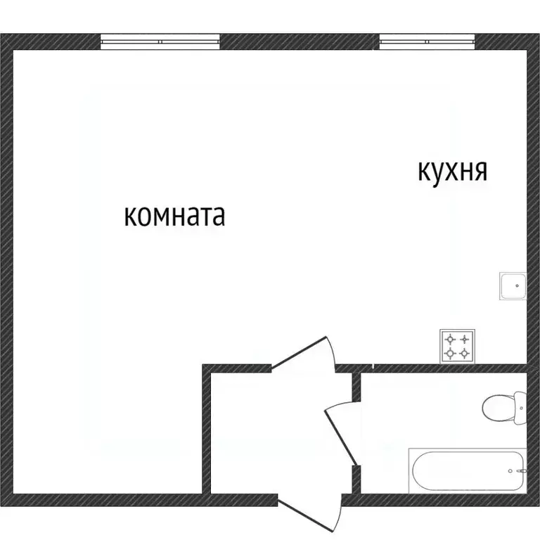 Студия Костромская область, Кострома ул. Юрия Смирнова, 12 (33.0 м) - Фото 1