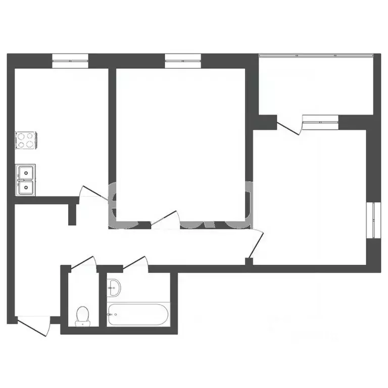 2-к кв. Тюменская область, Тюмень ул. Бориса Житкова, 5к1 (59.4 м) - Фото 1