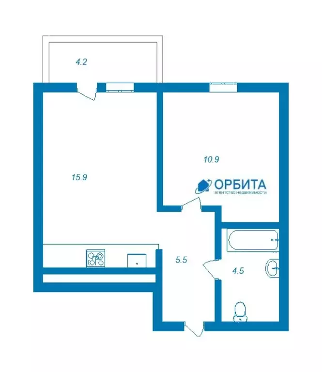 1-комнатная квартира: Тюмень, Краснооктябрьская улица, 4к1 (37.1 м) - Фото 1