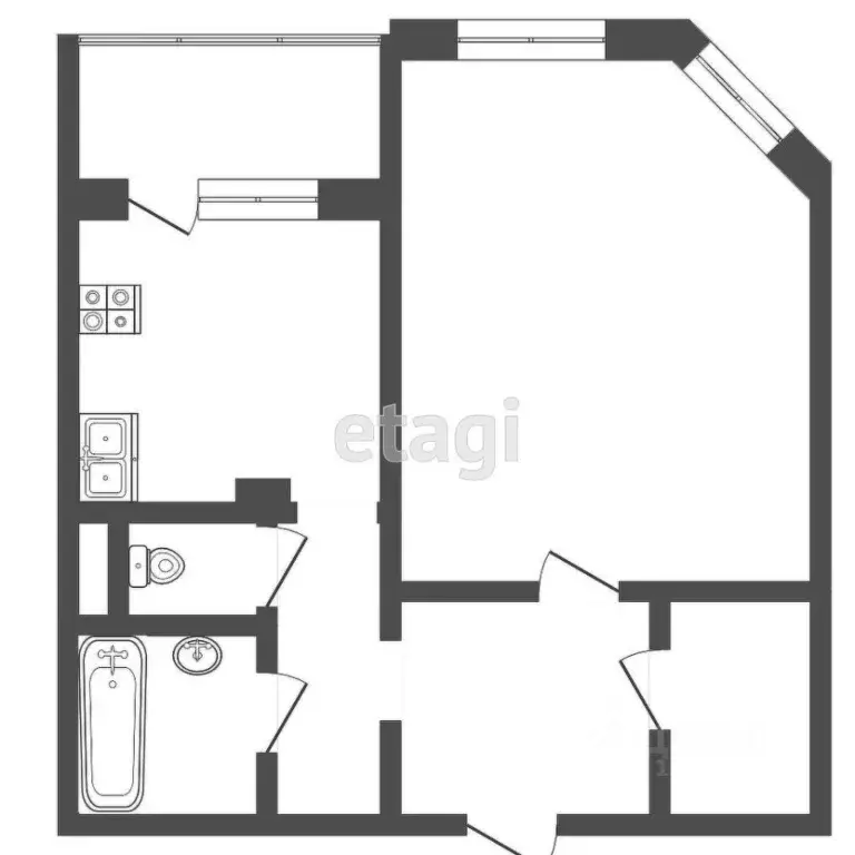 1-к кв. Тверская область, Тверь Оснабрюкская ул., 10 (33.8 м) - Фото 1