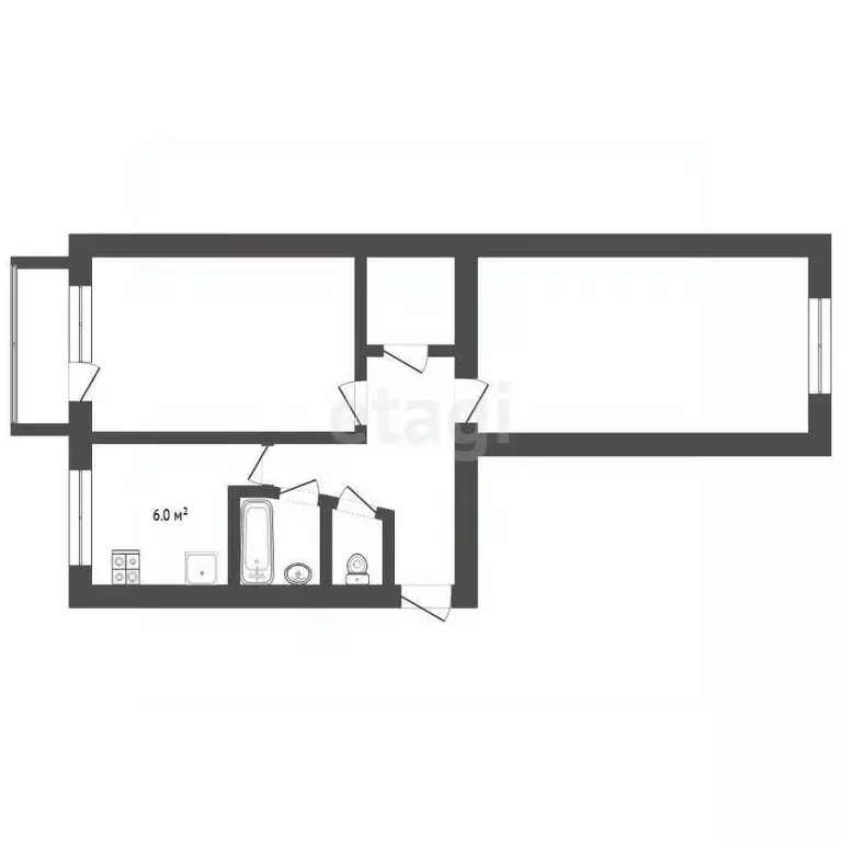2-к кв. Тюменская область, Тюмень ул. Белинского, 28 (46.4 м) - Фото 1