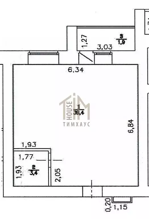 Студия Омская область, Омск Пригородная ул., 25к2 (43.0 м) - Фото 1