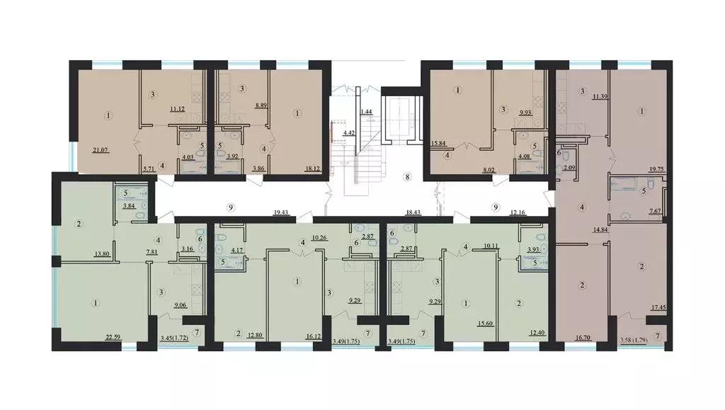 3-комнатная квартира: Владикавказ, Северо-Западный район (91.86 м) - Фото 2