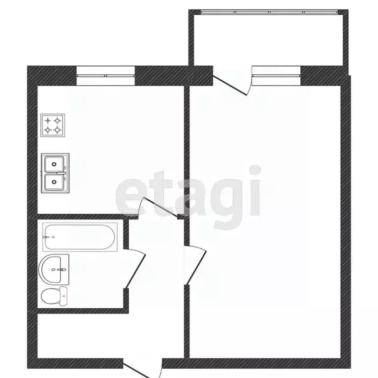 1-к кв. Костромская область, Кострома Южная ул., 11 (33.5 м) - Фото 1