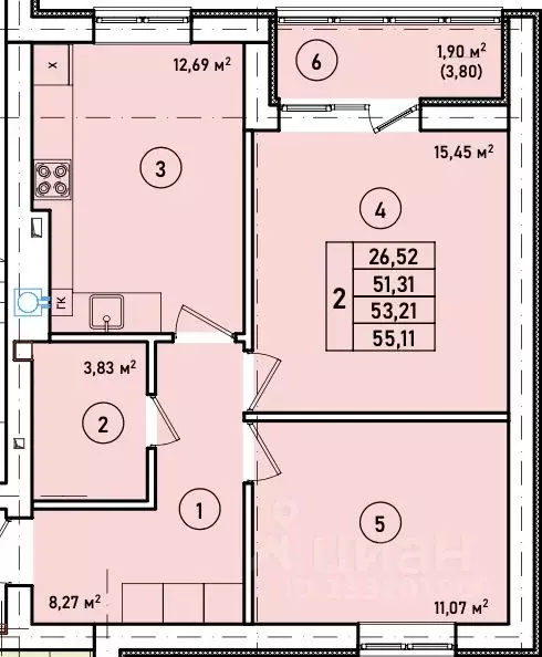 2-к кв. Калининградская область, Гурьевск Новая Резиденция жилой ... - Фото 1