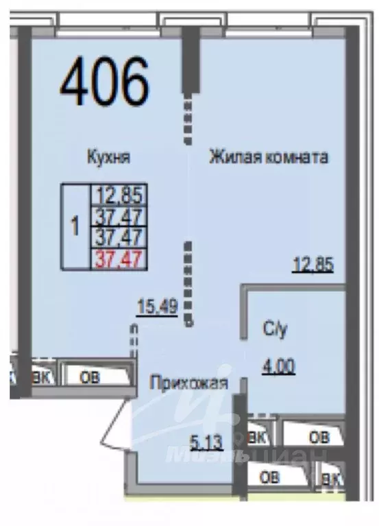 1-к кв. Московская область, Реутов Транспортная ул., 27 (37.6 м) - Фото 1