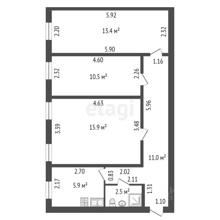 3-к кв. Санкт-Петербург 11-я Васильевского острова линия, 22 (60.0 м) - Фото 1