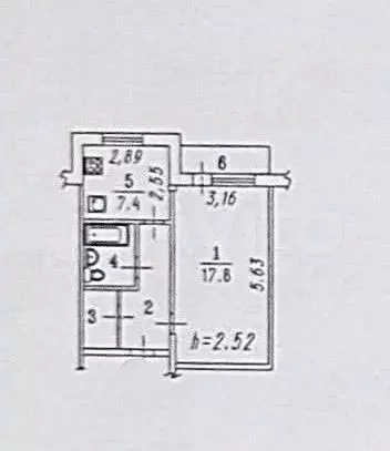 1-к. квартира, 36,5 м, 2/5 эт. - Фото 1