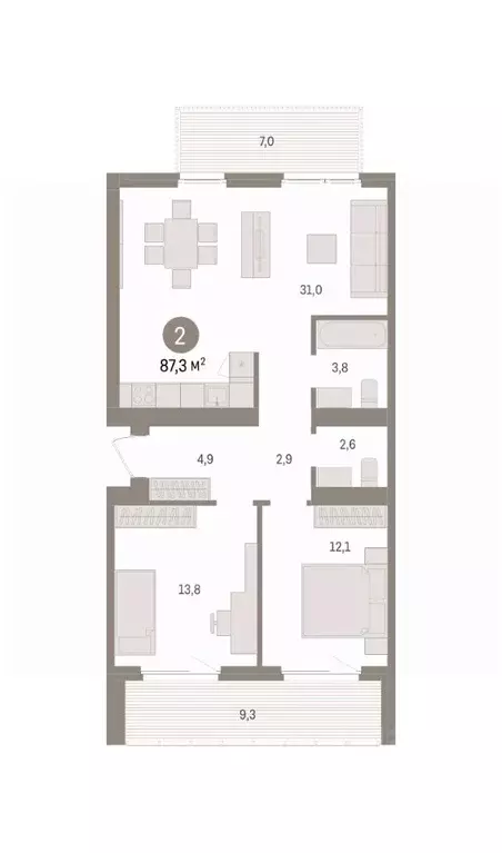 2-к кв. Новосибирская область, Новосибирский район, Краснообск рп, 3-й ... - Фото 2