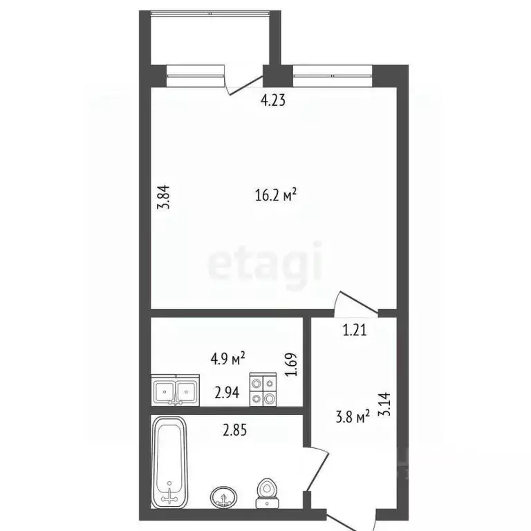 1-к кв. Ямало-Ненецкий АО, Новый Уренгой Комсомольская ул., 8А (34.1 ... - Фото 0