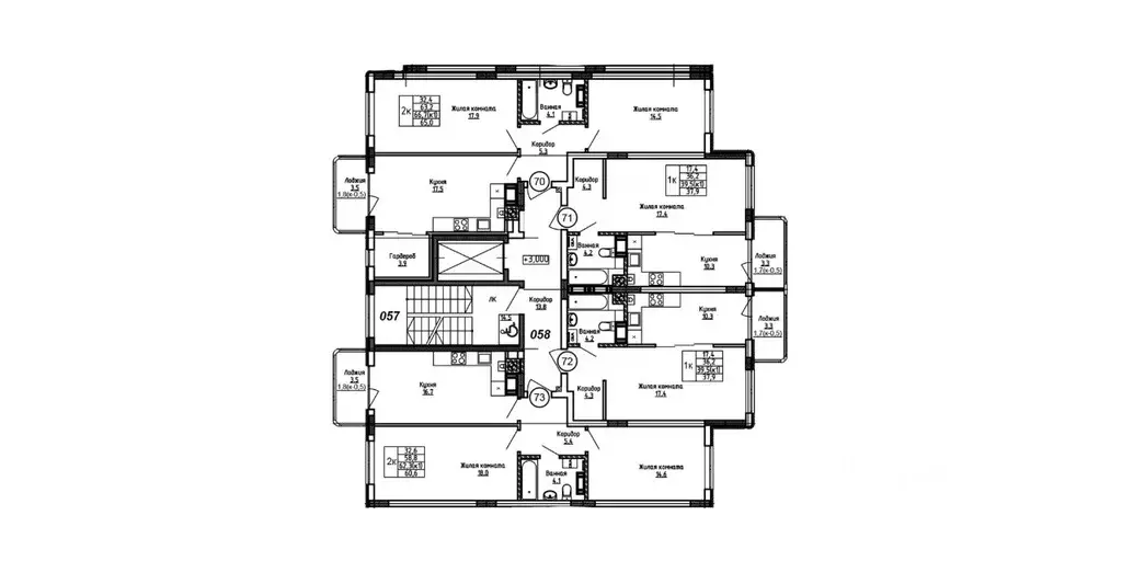 2-к кв. Калининградская область, Калининград Теодор Кроне жилой ... - Фото 2