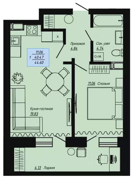 1-к кв. Волгоградская область, Волгоград пос. Ангарский, Клевер жилой ... - Фото 1