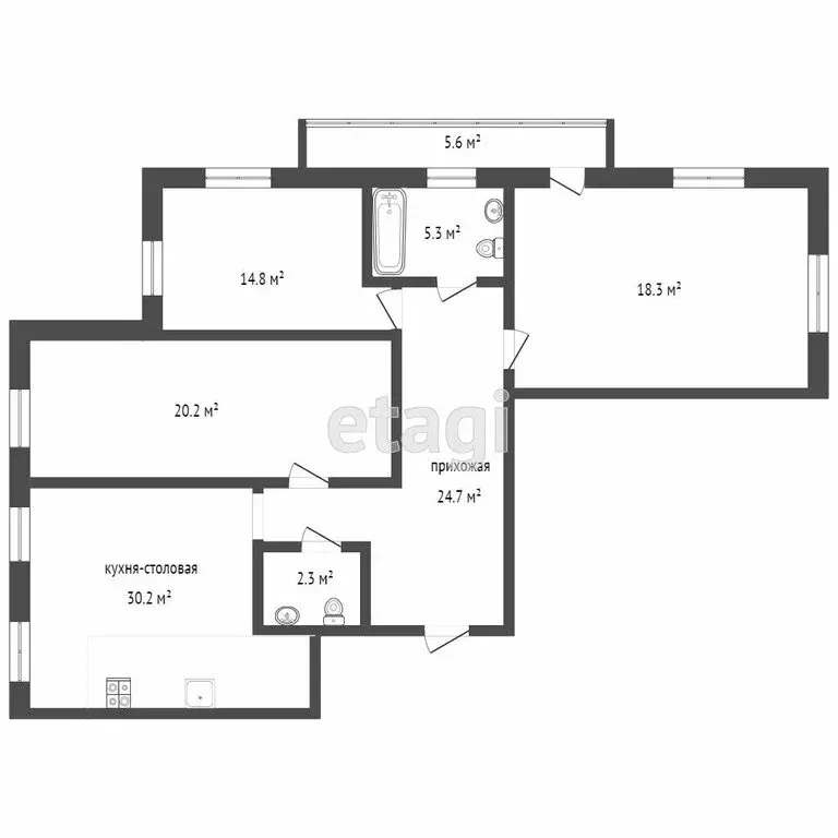 3-комнатная квартира: Тюмень, Суходольская улица, 23 (115.3 м) - Фото 0