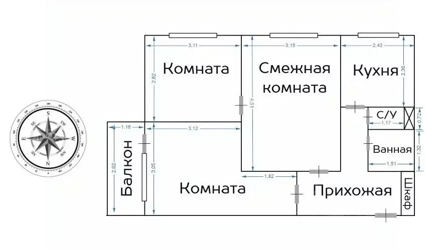 3-к кв. Москва Дорожная ул., 23К2 (50.4 м) - Фото 1