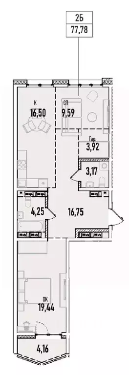 2-к кв. Иркутская область, Иркутск Донская ул., 5Д (77.78 м) - Фото 0