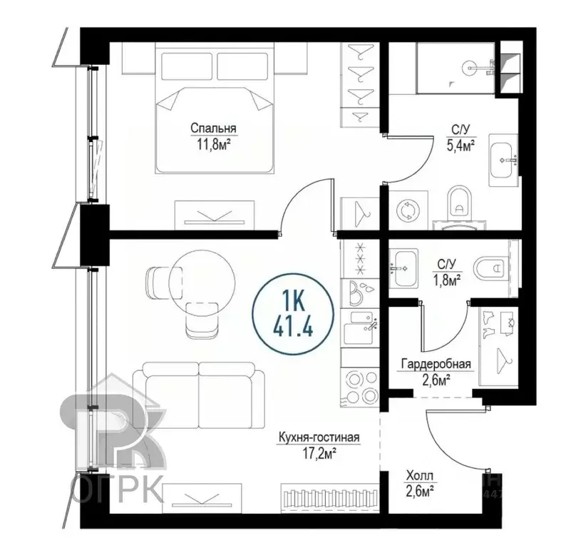 1-к кв. Москва Волгоградский просп., 32/5к3 (41.5 м) - Фото 1