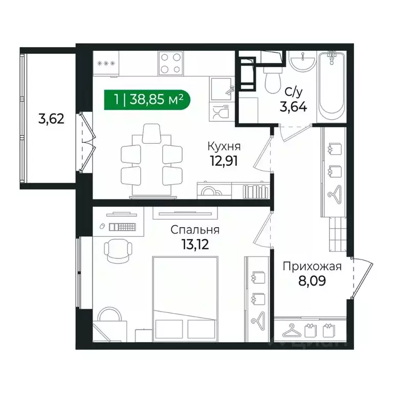 1-к кв. Ленинградская область, Сертолово Всеволожский район, ... - Фото 1