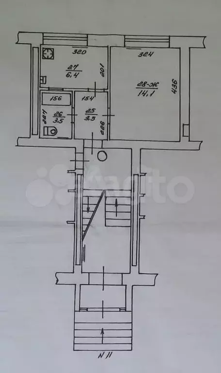 1-к. квартира, 27,5 м, 1/5 эт. - Фото 0