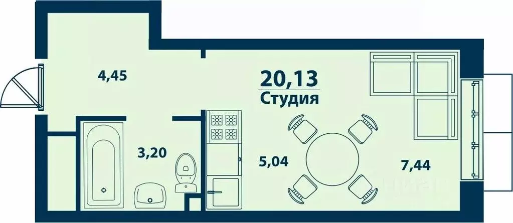 1-к кв. Башкортостан, Уфа ул. Ивана Спатара, 14 (20.13 м) - Фото 0