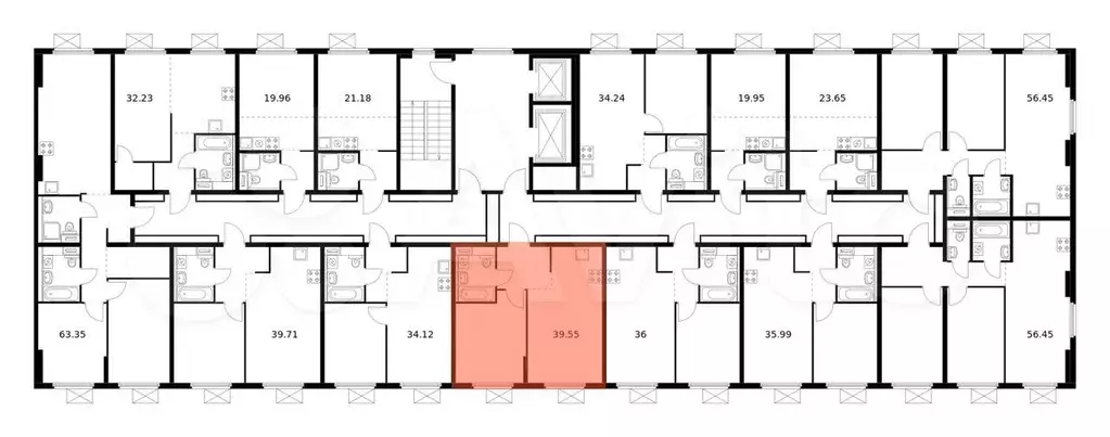 1-к. квартира, 39,6 м, 2/9 эт. - Фото 1