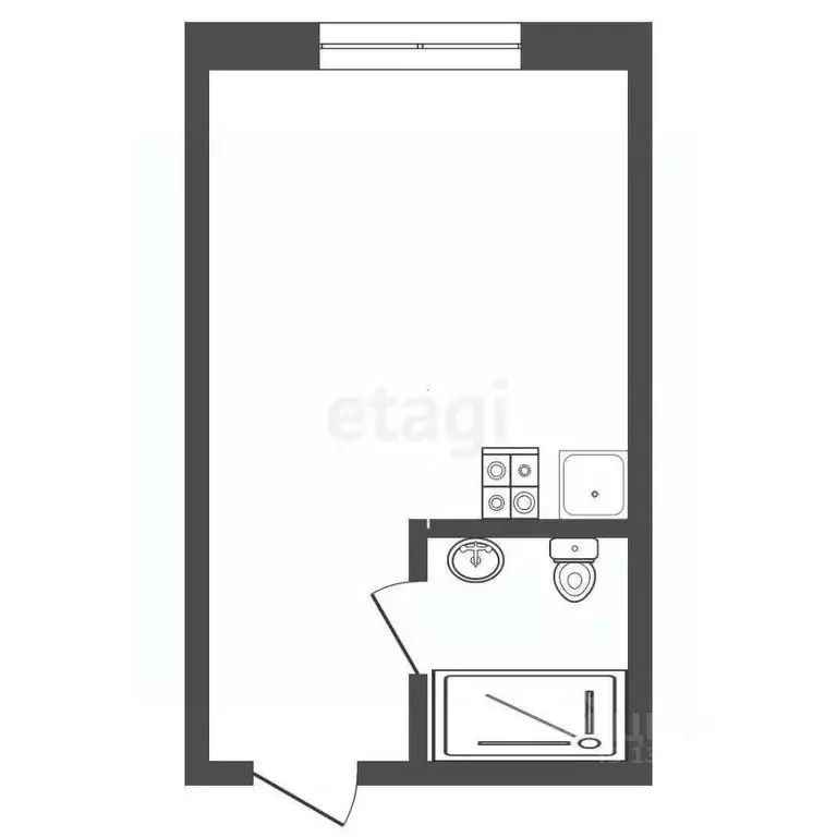 Студия Тюменская область, Тюмень ул. 2-я Луговая, 24к2 (18.8 м) - Фото 1