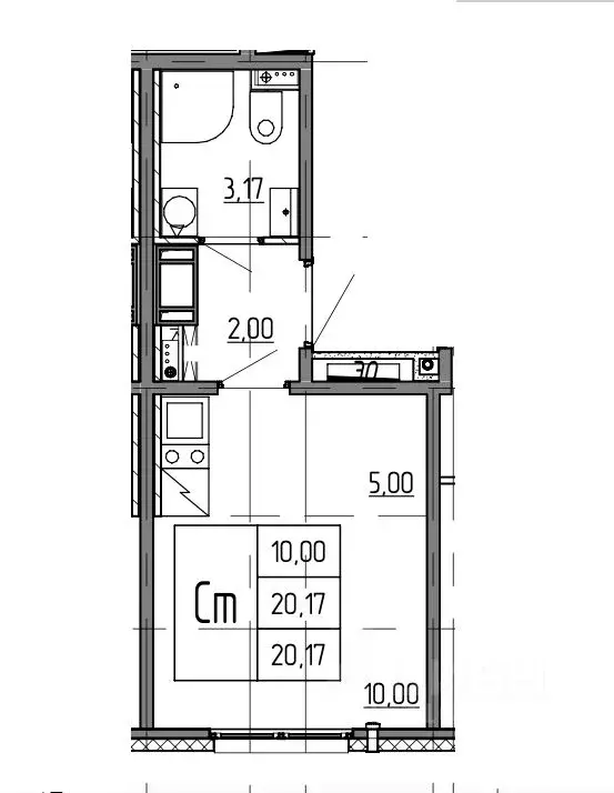 Студия Санкт-Петербург ул. Пахомовская, 16к1 (20.17 м) - Фото 0