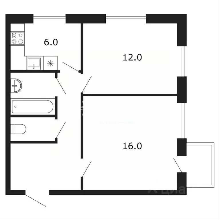 2-к кв. Курская область, Курск ул. 2-я Энергетиков, 17 (49.8 м) - Фото 1