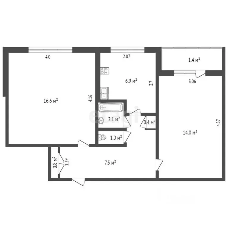 2-к кв. Мордовия, Саранск просп. 70 лет Октября, 61с3 (49.3 м) - Фото 1