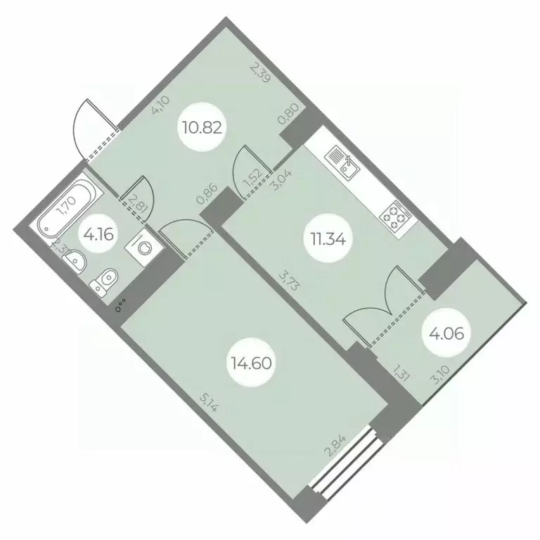 1-к кв. Санкт-Петербург ул. Маршала Захарова, 8 (42.95 м) - Фото 0