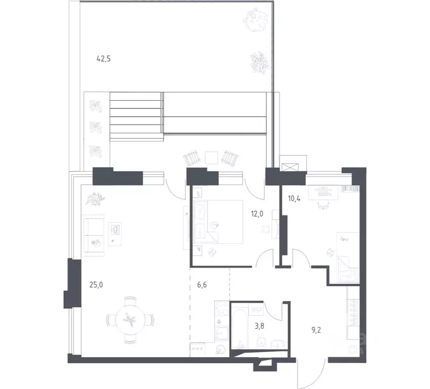 2-к кв. Москва Верейская 41 жилой комплекс, 3.1 (79.89 м) - Фото 0