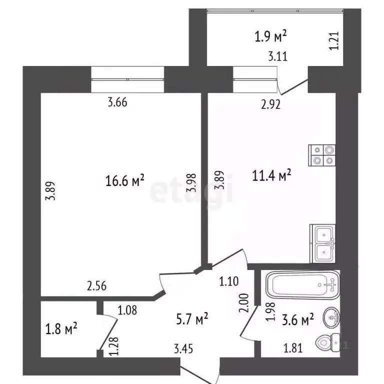 1-к кв. Марий Эл, Йошкар-Ола ул. Петрова, 11А (42.2 м) - Фото 2