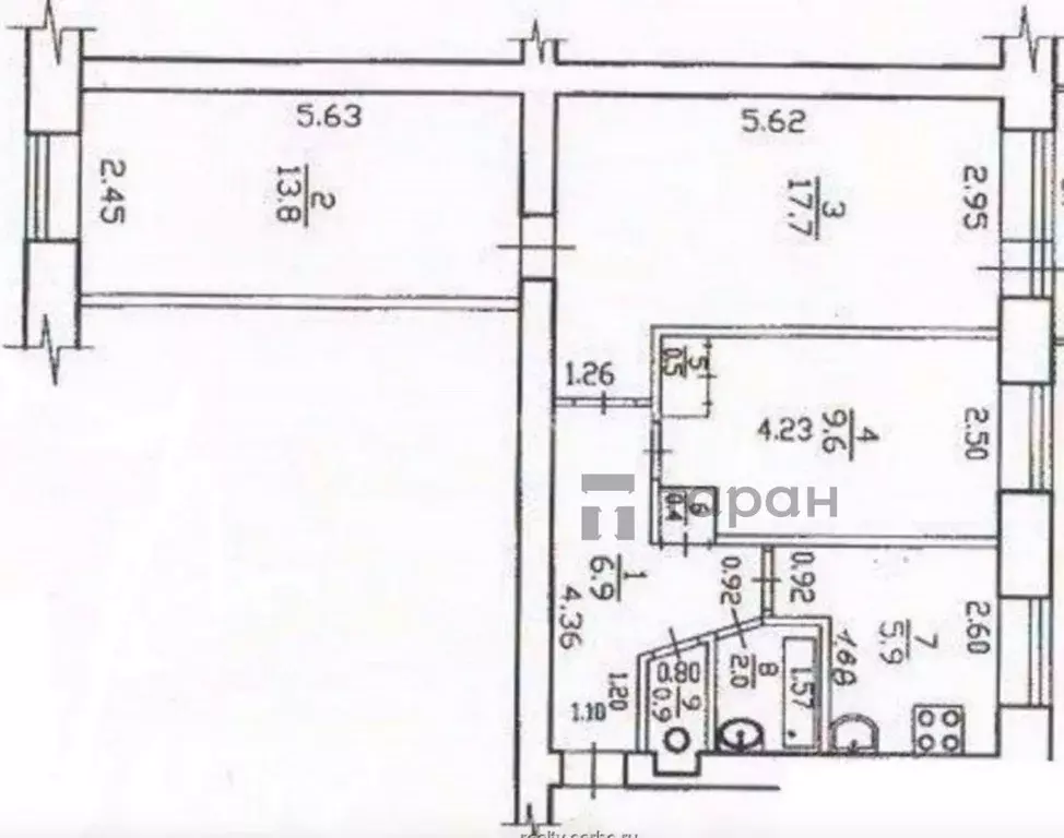 3-к кв. Челябинская область, Челябинск Мебельная ул., 86 (58.0 м) - Фото 1