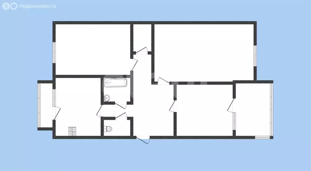 3-комнатная квартира: Черкесск, улица Карла Маркса, 25 (68 м) - Фото 1