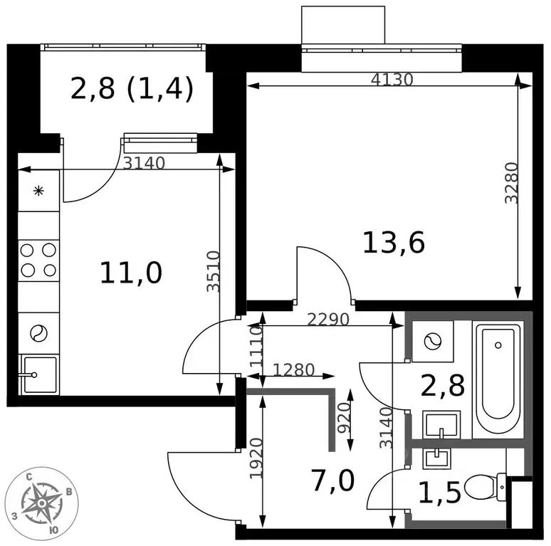 1-к кв. Московская область, Химки Клязьма-Старбеево мкр, Международный ... - Фото 0