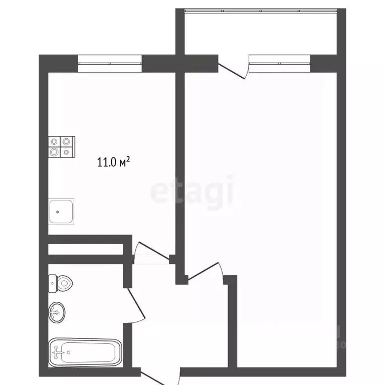 1-к кв. Тюменская область, Тюмень Широтная ул., 213к1 (35.9 м) - Фото 2